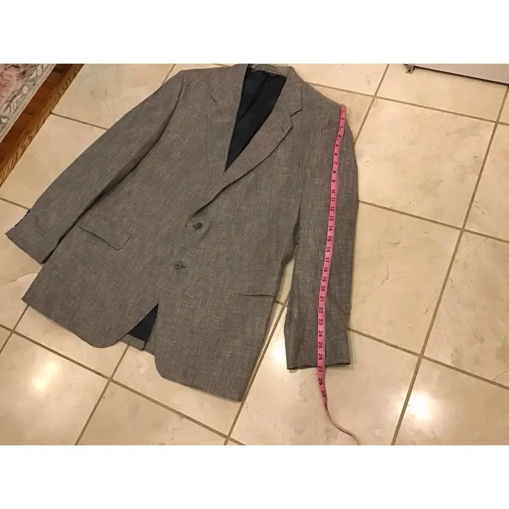 Kuppenheimer Men’s Blazer Sport Coat Summer Linen Bl. Pastel Tweed Superb 44L